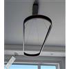 WJYCYN Lampadario ovale LED dimmerabile Luce a sospensione Tavolo da pranzo moderno Lampade da ufficio con telecomando Anello Lampada a sospensione Altezza regolabile Studio Apparecchio (L100cm, Nero)