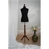 Generico AILANT Manichino donna sartoriale dark wood stand (black, 42/44 M) Nero