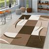 TT Home Tappeto Soggiorno Moderno Pelo Corto Effetto 3D Geometrico A Onde, Colore:Marrone 3, Dimensione:300x400 cm
