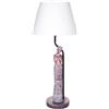 Brubaker Lampada da Tavolo o da Comodino Donna Africana in Look Rame - Lampada da Tavolo con Base in Ceramica e Paralume in Tessuto - Altezza 58 cm, Grigio Bianco