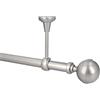 HDTL Kit Bastone per Tende in metallo 25mm Cromo Opaco Montaggio a Soffitto 240 cm Lotis