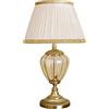 Generico LUCECLASS - ART. C430P Lampada da tavolo classica artigianale in vetro di Murano, con paralume in misto seta plissettato avorio, per camera da letto, soggiorno, corridoio, hotel