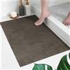 Hixingo Tappeto da Bagno Antiscivolo e Assorbente, in Diatomite, con Fondo in Gomma， Tappeto Cucina ad Asciugatura Rapida, Tappeti per Ingresso del Bagno e Doccia (80x120cm,Marrone)