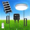 Aigostar Plafoniera LED Solare Esterno Interni con Telecomando, Scatola di accumulo di energia, 35W, IP65 Impermeabile, Regolabile 6500K, Cavo 8M, Interruttore a Cordino