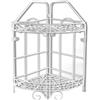 Vetrine in rete Vetrineinrete® Mensola da Bagno angolare da appoggio a 2 o 3 Livelli Ripiani scaffale in Acciaio Bianco portaoggetti ad Angolo Organizer portasapone e bagnoschiuma (Due Ripiani) M17