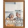 Victor cornice portafoto "Rubens" marrone oro 30x40 cm - profilo: 30 x 20 mm - stile barocco antico - vetro vero - decorazione per la casa