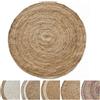 KARAT Tappeto Rotondo in Iuta, in 100% Fibra Naturale, Intrecciato, Tappeto Naturale Intrecciato a Mano, per Cucina e Soggiorno, Robusto e Resistente agli Strappi, Ø 90 cm (Surat)