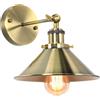 iDEGU Lampada da Parete Industriale Vintage Applique da Parete Retrò Stile Edison in Metallo E27 Regolabile Plafoniere Lampade da Muro Interno per Cucina Cameretta Soggiorno (22cm, Bronzo Spazzolato)