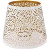 FTVOGUE Paralume E27 E26 Bianco Motivo Floreale Intagliato Ferro Design Moderno Paralume Lampadina di Facile Installazione