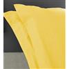 Home Tresor - Raffinata Coppia di Federe Cuscini Letto con Volant - 100% Puro Cotone - Made In Italy - 57 fili cm2 - cm. 52x82 - Giallo