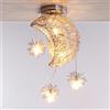 TOKTOP Lampada da soffitto a forma di luna a stelle LED, lampadario a sospensione con 5 lampadine, illuminazione calda per la camera dei bambini