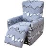WWQQKJ 4-Pezzi Copripoltrona Relax Reclinabile Universale, Moderna Fodere Copripoltrona Reclinabile 1 Posto Elasticizzato Lavabile Rimovibile,Copertura per Poltrona Reclinabile(Color 05)