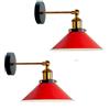 LEDSone Retro Modern Wall Light Lamps, Metal Swing Adjustable E27 Wall Mount Sconce, Vintage Industrial Indoor Reading Lamp for Bedside, Living Room & Kitchen (Rosso)