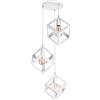 Kovalmax® Lampadario industriale lampada a sospensione 3 cubi cubo 3d bianco lp
