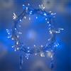 Lights4fun - Serie CORE - Catena Prolungabile di Luci con 100 LED Blu e Bianco Freddo su 10m di Cavo Trasparente per Interni ed Esterni