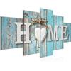 Runa Art - Quadri Home 200 x 100 cm 5 Pezzi XXL Decorazione Murale Design Turchese Grigio 014851b