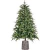 Nataland Albero di Natale Artificiale Verde Modello Mangart Con Altezza 210 Cm e Base a Tronco, Abete Super Folto con Effetto Realistico e Rami Con Aghi Anticaduta