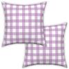 ggaimwf Copricuscini a Quadretti 45x45cm Viola Controllato Agriturismo Copricuscini decorativi Copricuscini quadrati per Divano Soggiorno Home decor Federa per cuscino sparsa Confezione da 2