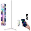 Generic Lampada da terra a LED, lampada angolare RGB intelligente da 142 cm con APP e telecomando, 16 milioni di colori + luce ambientale che cambia colore della scena con sincronizzazione musicale white
