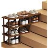 LONEU Scarpiera Salvaspazio Slim Scarpiera per Scale Ingresso Armadio Porta Scarpe Bambù Scarpiera Fai da te Corridoio Camera per Soggiorno Ingresso Corridoio e Guardaroba(Size:4 +3+2Tier)