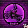 ASD Jewerly Sign neon di decorazioni per piloti motocross personalizzati, segno di metallo motociclistico personalizzato con arte della parete del decorativo a luce notturna a LED, regalo di compleanno di Natale