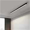 TZSMUM LED Rettangolo Lungo Plafoniera Alluminio Acrilico Moderno Interni Lampada da Soffitto Creatività Decorazione Plafoniere Lineare Design per Soggiorno Corridoio Balcone (Nero Luce Neutra,100cm)