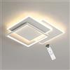 GaoHX Plafoniera LED Soffitto | 40W Lampada da Soffitto con Telecomando, Dimmerabile, 3000K-6000K Moderno Plafoniera LED Quadrato 50cm per Soggiorno Cucina Camera da Letto Camera dei Bambini, Bianco