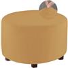 FANSU Copri Pouf Rotondo Elasticizzato, Velluto Poggiapiedi Lavabile Copri Ottomano Copertura per Sgabello Pouf Poggiapiedi Fodere per Sgabello per Soggiorno (Cammello,S)