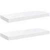 vidaXL Scaffali a Parete 2 pz Bianco Lucido 60x23,5x3,8 cm in MDF
