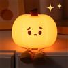 Generic Luce notturna a forma di zucca di Halloween, lampada ricaricabile a LED Squishy divertente, 3 livelli dimmerabili, simpatica lampada da comodino touch, giocattolo decorativo di Halloween per bambini B
