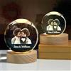 Bykiyevm Sfera di cristallo 3D personalizzata con foto, luce notturna a LED con foto 3D, regalo commemorativo personalizzato per animali domestici, regalo per anniversario di matrimonio, coppia di