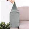 Hearda Copri Braccioli, 2/4/6 Pz Universale Copribraccioli, Velluto Copri Divano, Antiscivolo Copridivano Elasticizzato, Copri Poltrona con Braccioli per Poltrone, Divano (Grigio,4 Pezzi)