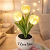Smile lab Lampada Tulipani Personalizzata con Testo Regalo Festa della Mamma Original Lampada LED Tascabile a Forma di Fiore Artificiali Real Touch Regalo Donna Compleanno Anniversario (Amarillo)