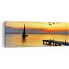 ARTTOR Quadro su Tela Spiaggia paesaggio acqua ponte Stampe da Parete 140x50cm Quadri Moderni Soggiorno Camera da Letto Cucina 1 pezzo Grandi Decorazione Murale Wall Art Canvas Grafica Immagini AB140x50-2535