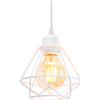 iDEGU Lampadario a Sospensione Industriale 16cm Plafoniera Vintage in Metallo Gabbia Paralume E27 Illuminazione Retro Lampada a Sospensione per Corridoio Ingresso Cucina Camera da Letto (Bianco)