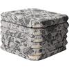 Casatessile Cuscino per Sedia sfoderabile con Alette Jacquard Anais Cuscini Cucina cm 40x40 Imbottitura Alta 3,5 - Grigio, Set 6 PCS