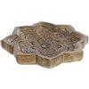DAMDAM GO | Vassoio svuotatasche in legno con manico Mandala floreale, scuro, 22x22x4 cm
