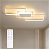 ANTENLICHT Lampada da soffitto LED 80 cm 50 W, 3000 K-6500 K dimmerabile, rettangolare per soggiorno, con telecomando, lampada moderna in metallo per camera da