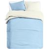 BANZAII TEXTILE INNOVATOR ONLINE Banzaii Set Copripiumino Bicolor 100% Microfibra con Federa Double Face, 2 pezzi, Singolo 150x200 cm Azzurro/Panna