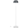 HOMASIS Lampada da Terra con Effetto Marmo, Piantana da Terra con Interruttore a Pedale, Paralume in Ferro Ø30 cm, Illuminazione con Lampadina E27 (Non inclusa) per Salotto, Studio, Altezza 146cm