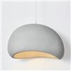 LIGKIN Lampada a Sospensione Creativo Lampadario Ø50cm Paralume in Pietra Simulata Nordico Lampada da Soffitto Regolabile E27 Lampadari per Camera da letto Sala da pranzo Soggiorno, Grigio