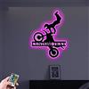 Collienght Luce da parete per motocross personalizzata per motocross Targa personalizzata nome pilota decorazione per la casa 16 colori LED luce notturna per la decorazione della stanza dei bambini