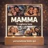 ANVILA Regalo Festa della Mamma Personalizzato con Foto e Dedica, Lampada in Plexiglass con Base LED in Legno, Idea Regalo Mamma Lampada Personalizzata con Foto e Dedica