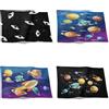 CEVAN Sottopiatti Moderni Tovaglietta Colazione Personalizzata Pianeta Set di 4, da Esterno Tovagliette Personalizzate Ristorante, caffè, Picnic All'Aperto, 32x42cm