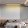 TZSMUM LED Lungo Lampada da Soffitto Moderno Minimalismo Lineare Plafoniera Ferro Alluminio Interno Decorazione Plafoniere Rettangolo Design per Camere da Letto Soggiorno (Nero Luce Calda,120cm)