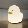 BrightDaily - Luce notturna a LED in silicone, adorabile luce notturna a forma di anatra ricaricabile tramite USB, per camera da letto, soggiorno, campeggio