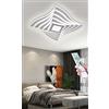 Partenopea Plafoniera Lampadario 75W da soffitto a led con Telecomando Design Stile Moderno Lampada per Camera Cucina Salotto Locali Commerciali (Quadrata effetto 3D)