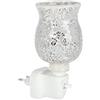 Way Home Store - Luce Notturna Tulipano mosaico, colorazione Bianca in ceramica in stile moderno DIMENSIONI:15x8x11cm. Presa girevole MAX 7W-10W 220/230V Lampadina inclusa