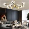 WHLMYH Lampadari, Lampadari Eleganti Semplici, Classico Illuminazione a Sospensione Elegante per Soggiorno Sala da Pranzo Camera da Letto Ufficio,D'Oro,12T.