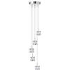 Searchlight Lighting Searchlight Ice Cube - Vetro cromato a sospensione a grappolo a spirale a 5 luci a LED